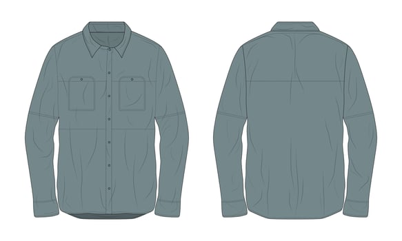 Men's long sleeve shirt mockup vector