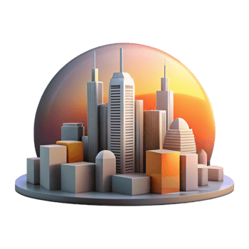 stunning creative Urban Skyline Sunset Colors Isolated genuine png