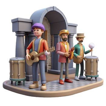 wonderful vintage Urban Street Scene with Pedestrians Transparent Background authentic png