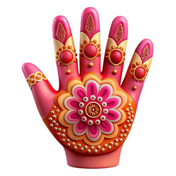 extraordinary abstract Vibrant Indian Henna Hand Design Floral Pattern Cutout high quality png