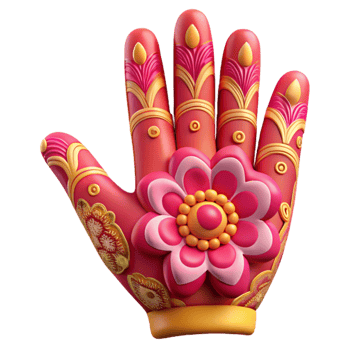 elegant contemporary Vibrant Indian Henna Hand Design Floral Pattern Cutout genuine png