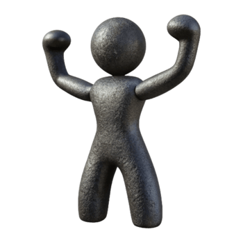 vibrant abstract Victory Pose Silhouette Black Cutout authentic png