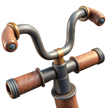 beautiful minimalist Vintage Bicycle Handlebar Close Up Isolated genuine png