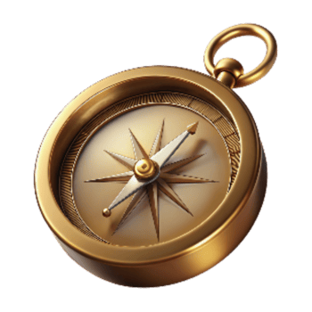 vibrant rustic Vintage Compass with Brass Casing Isolated exclusive png