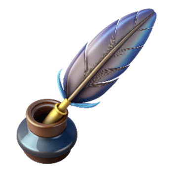 stunning minimalist Vintage Feather Pen with Inkwell Cutout Isolated exclusive png