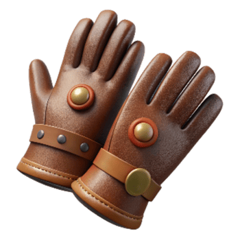 impressive creative Vintage Leather Gloves with Button Closure Isolated Element original png