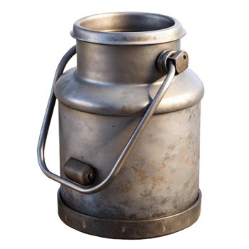 dramatic traditional Vintage Milk Can Metal with Handle Cutout high quality png