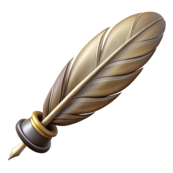 wonderful minimalist Vintage Quill Pen Side Angle Cutout exclusive png