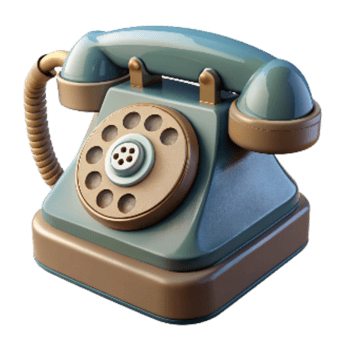 dramatic rustic Vintage Rotary Phone Cutout Isolated on Transparent Background png