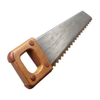 vibrant artistic Vintage Saw Side View Isolated Element png