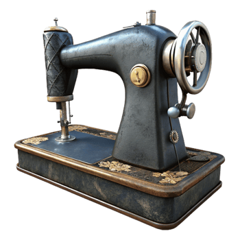 beautiful classic Vintage Sewing Machine Black and Gold Cutout Element original png