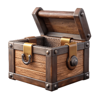 magnificent artistic Vintage Type Set with Wooden Box Isolated genuine png