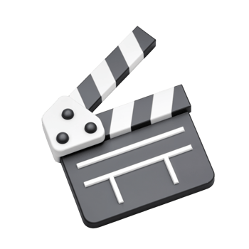 Clapperboard symbolizing film production and creativity png