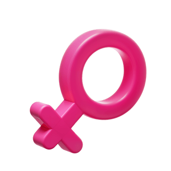Bright pink female gender symbol displayed on a neutral background png