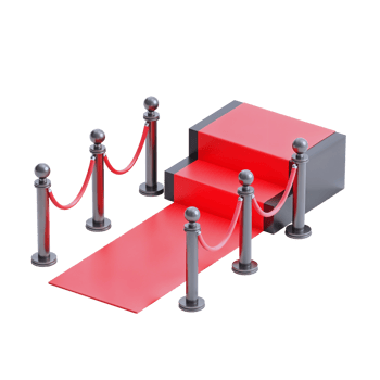 Red carpet entrance set up for a special event or celebration png
