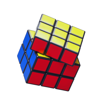 Colorful puzzle cubes arranged in a creative way png