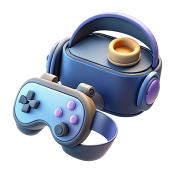 stunning classic Virtual Reality Headset with Controllers Isolated Element high resolution png