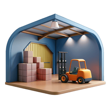 stunning artistic Warehouse Interior with Forklift Cutout authentic png