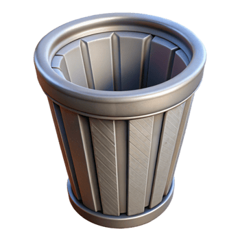 serene artistic Wastebasket Top View Isolated original png