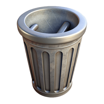 impressive classic Wastebasket Top View Isolated premium png