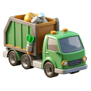 magnificent abstract Waste Management Truck Collecting Garbage Cutout authentic png
