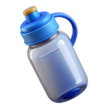 wonderful classic Water Bottle Clear with Blue Cap Transparent Background authentic png