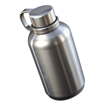 dramatic vintage Water Bottle Stainless Steel Silver Cutout premium png