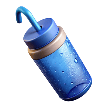 extraordinary classic Water Bottle with Straw Blue Cutout Transparent Background genuine png