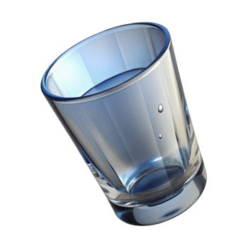 stunning vintage Water Glass Clear Angled View Transparent Background original png