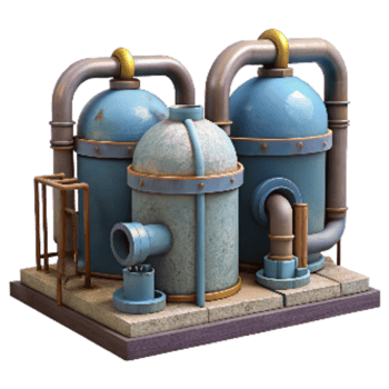 impressive creative Water Treatment Plant Pipes and Tanks Cutout professional png