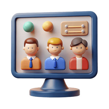beautiful rustic Webinar Screen with Participants Isolated png