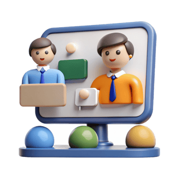 elegant rustic Webinar Screen with Presenter and Participants Cutout detailed png