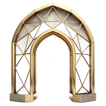 vibrant traditional Wedding Arch Metal Gold Geometric Design Cutout detailed png
