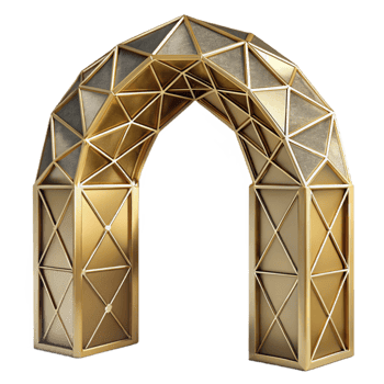 serene creative Wedding Arch Metal Gold Geometric Design Cutout exclusive png
