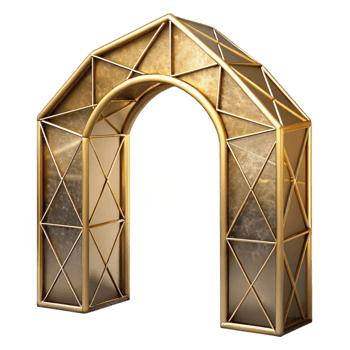 impressive classic Wedding Arch Metal Gold Geometric Design Cutout authentic png