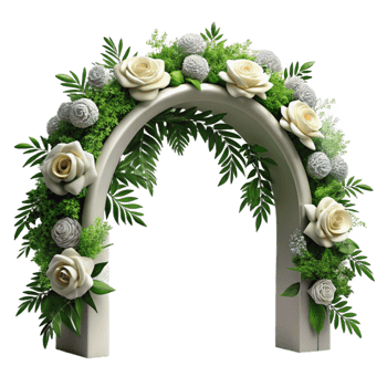vibrant vintage Wedding Arch with Greenery and Flowers Isolated exclusive png