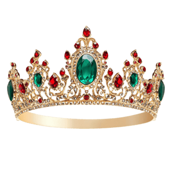 Luxurious Emerald and Ruby Crown with Royal Design png