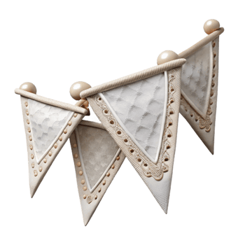 impressive traditional Wedding Bunting White Lace Flags Cutout high quality png
