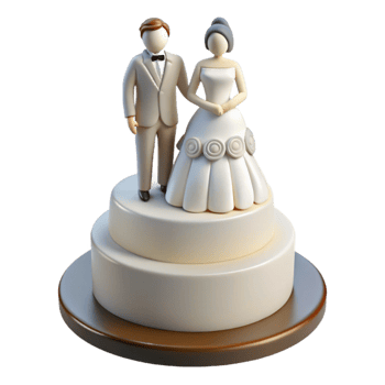 elegant classic Wedding Cake Topper Bride Groom Silhouette Isolated detailed png