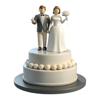 elegant contemporary Wedding Cake Topper Bride Groom Silhouette Isolated genuine png
