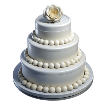 vibrant vintage Wedding Cake White Tiered Isolated Element authentic png