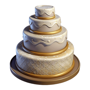serene classic Wedding Cake with Multiple Tiers Cutout Transparent Background premium png