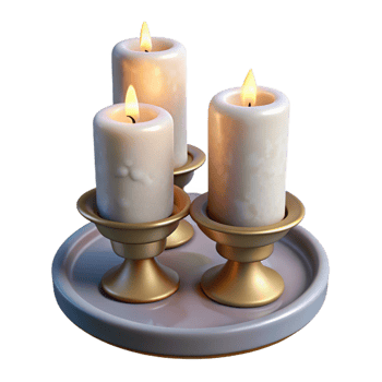 serene abstract Wedding Candles with Holders Cutout Transparent Background genuine png