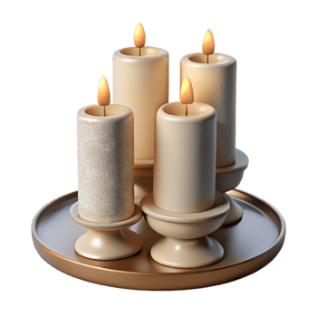 stunning rustic Wedding Candles with Holders Cutout Transparent Background professional png