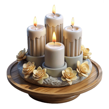 dramatic rustic Wedding Centerpiece with Floating Candles Isolated genuine png
