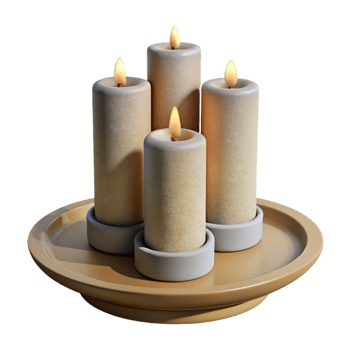 extraordinary traditional Wedding Centerpiece with Tall Candles Isolated high quality png