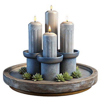 magnificent modern Wedding Centerpiece with Tall Candles Isolated png
