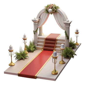 stunning vintage Wedding Ceremony Aisle with White Runner Cutout high resolution png