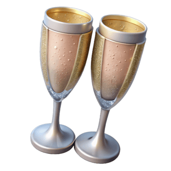 magnificent rustic Wedding Champagne Glasses Crystal Flute Design Cutout premium png