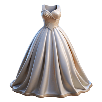 impressive artistic Wedding Dress with Sweetheart Neckline Isolated on Transparent Background high quality png